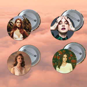 Lana Del Rey 3 inch Pinback Buttons 4 pack Pop Music Star Stocking Stuffer